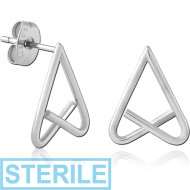 STERILE SURGICAL STEEL EAR STUDS PAIR