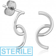 STERILE SURGICAL STEEL EAR STUDS PAIR