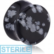 STERILE MALACHITE SYNTHETIC STONE DOUBLE FLARED PLUG PIERCING