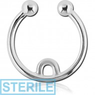 STERILE SURGICAL STEEL FAKE SEPTUM RING - INNER HOOP