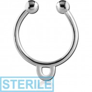 STERILE SURGICAL STEEL FAKE SEPTUM RING - HOOP