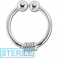 STERILE SURGICAL STEEL FAKE SEPTUM RING - BRAB WIRE