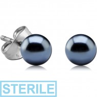 STERILE ACRYLIC SHINY PASTEL BALL EAR STUDS PAIR