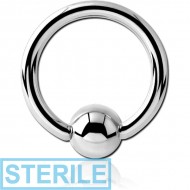 STERILE SURGICAL STEEL SLAVE BALL CLOSURE RING PIERCING