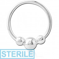 STERILE STERLING SILVER 925 SEAMLESS RING PIERCING