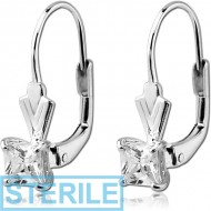 STERILE STERLING SILVER 925 JEWELLED EARRINGS PAIR PIERCING