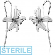 STERILE STERLING SILVER 925 EARRINGS PAIR - FLOWER
