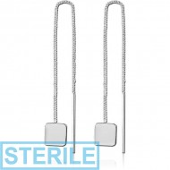 STERILE STERLING SILVER 925 CHAIN EARRINGS PAIR