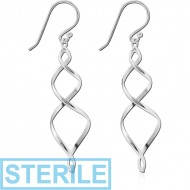 STERILE STERLING SILVER 925 EARRINGS PAIR PIERCING