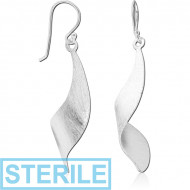 STERILE STERLING SILVER 925 MATT FINISH EARRINGS PAIR PIERCING
