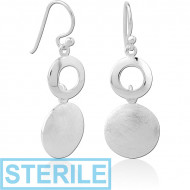 STERILE STERLING SILVER 925 MATT FINISH EARRINGS PAIR PIERCING