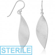 STERILE STERLING SILVER 925 MATT FINISH EARRINGS PAIR PIERCING