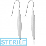 STERILE STERLING SILVER 925 MATT FINISH EARRINGS PAIR PIERCING