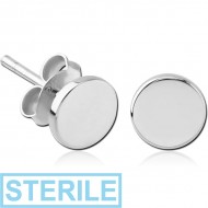 STERILE STERLING SILVER 925 EAR STUDS PAIR - CIRCLE