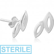 STERILE STERLING SILVER 925 EAR STUDS PAIR PIERCING