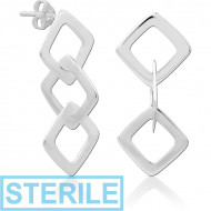 STERILE STERLING SILVER 925 EAR STUDS PAIR