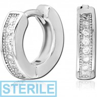 STERILE STERLING SILVER 925 JEWELLED HUGGIES PAIR