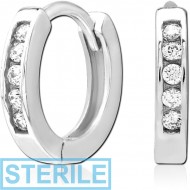 STERILE STERLING SILVER 925 JEWELLED HUGGIES PAIR