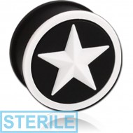 STERILE SILICONE RIDGED PLUG WITH 3D STAR