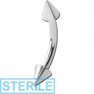 STERILE TITANIUM CURVED BARBELL WITH CONES