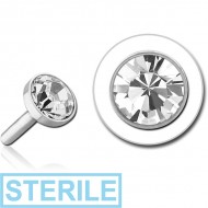 STERILE TITANIUM SWAROVSKI CRYSTAL JEWELLED PUSH FIT DISC FOR BIOFLEX INTERNAL LABRET