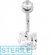 STERILE TITANIUM INTERNALLY THREADED DOUBLE JEWELLED NAVEL BANANA ATTCHMENT TOP - BOTTOM PRONG SET