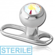 STERILE TITANIUM INTERNALLY THREADED DERMAL ANCHOR WITH JEWELLED BALL