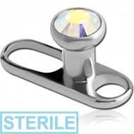 STERILE TITANIUM INTERNALLY THREADED DERMAL ANCHOR BIG HOLE WITH JEWELLED DISC