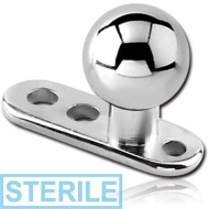 STERILE TITANIUM INTERNALLY THREADED DERMAL ANCHOR WITH BALL PIERCING