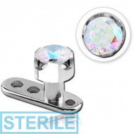 STERILE TITANIUM INTERNALLY THREADED DERMAL ANCHOR WITH TITANIUM JEWELLED ATTACHMENT - CROWN
