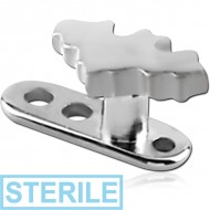 STERILE TITANIUM INTERNALLY THREADED DERMAL ANCHOR WITH SURGICAL STEEL BAT