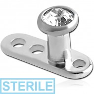 STERILE TITANIUM INTERNALLY THREADED DERMAL ANCHOR WITH JEWELLED DISC PIERCING