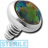 STERILE TITANIUM SYNTHETIC OPAL JEWELLED DISC FOR 1.6MM INTERNALLY THREADED PINS