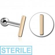 STERILE 14K GOLD JEWELLED ATTACHMENT WITH TITANIUM INTERNALLY THREADED MICRO BARBELL PIERCING