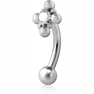 TITANIUM INTERNALLY THREADED JEWELLED MICRO CURVED BARBELL