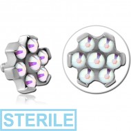 STERILE TITANIUM MICRO JEWELLED ATTACHMENT FOR 1.2MM INTERNALLY THREADED PINS - FLOWER