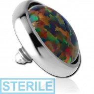 STERILE TITANIUM SYNTHETIC OPAL JEWELLED DISC FOR 1.2MM INTERNALLY THREADED PINS