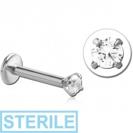 STERILE TITANIUM INTERNALLY THREADED ROUND PRONG SET JEWELLED MICRO LABT