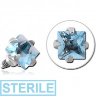 STERILE TITANIUM PRONG SET JEWELLED FOR 1.2MM INTERNALLY THREADED PINS - SQUARE