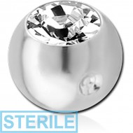 STERILE TITANIUM SWAROVSKI CRYSTAL JEWELLED BALL FOR BALL CLOSURE RING