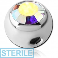 STERILE TITANIUM SIDE THREADED SWAROVSKI CRYSTAL JEWELLED MICRO BALL
