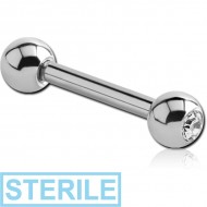 STERILE TITANIUM JEWELLED MICRO BARBELL