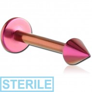 STERILE ANODISED TITANIUM MICRO LABRET WITH CONE