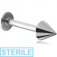 STERILE TITANIUM MICRO LABRET WITH CONE