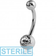 STERILE TITANIUM MICRO JEWELLED MINI NAVEL BANANA