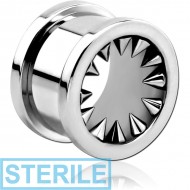 STERILE STAINLESS STEEL THREADED TUNNEL WITH CONES PIERCING