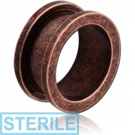 STERILE ANTIQUE COPPER PLATED STAINLESS STEEL THREADED TUNNEL