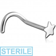 STERILE TITANIUM STAR CURVED NOSE STUD
