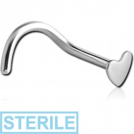 STERILE TITANIUM HEART CURVED NOSE STUD