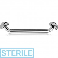 STERILE TITANIUM 45 DEGREE OPEN STAPLE BARBELL WITH HALF BALLS PIERCING